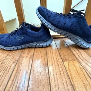 EUC Men’s Sz 10 Skechers Track Leshur Sneakers - Navy Blue & Black